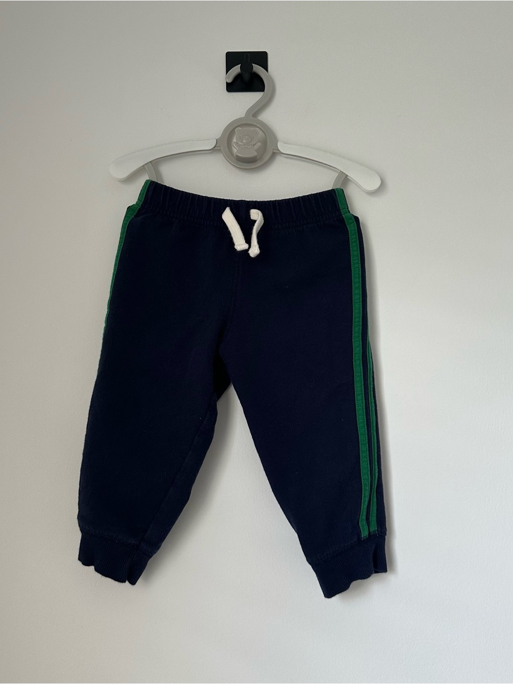 Navy & Green Stripe Kids Jogger Pants